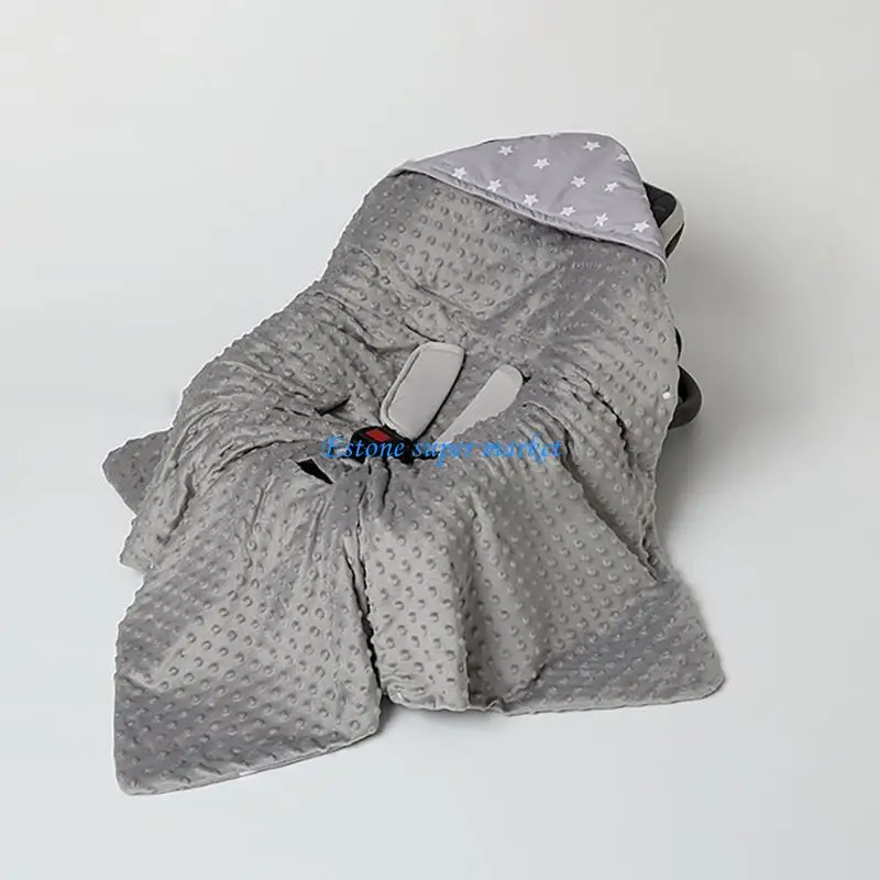 090B Toddlers Carseat Blanket Wrap Towel Soft Breathable Cotton Quilted Bunting Bag