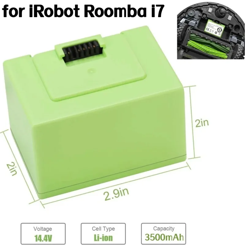 

14.4V 3500mAh Replacement Battery for iRobot Roomba i7/i3/i4/i5/i6/i8/J7/E5 Series,Li-ion Rechargeable Battery for VacuumCleaner