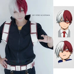 My Hero Academia Shoto Todoroki Cosplay Wig silver White And Red Short Wig Boku no Hiro Akademia Shouto cosplay Costume party
