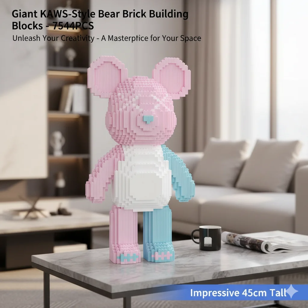 

45 см DIY мультяшный медведь строительные блоки игрушка красочная сборка головоломка фигурка подходит для большинства кирпичных систем для детей и взрослых подарочный декор