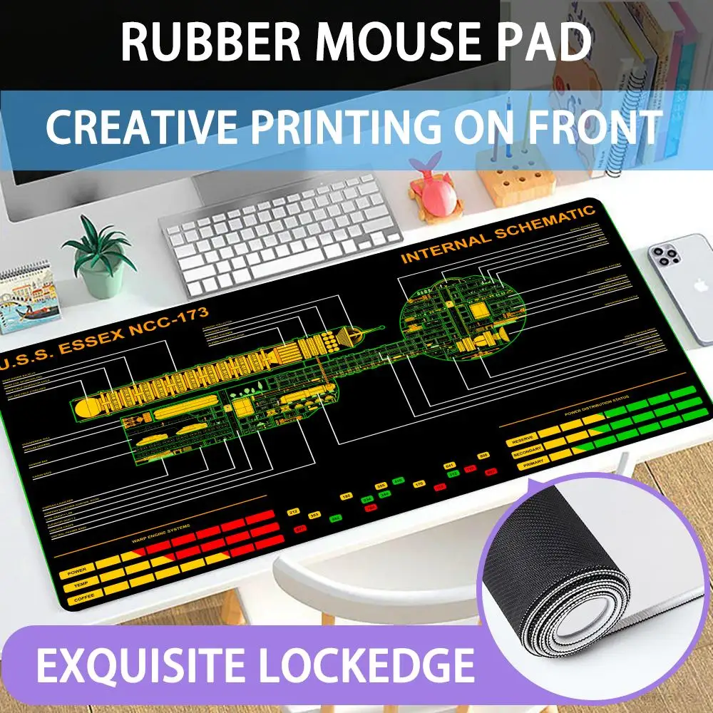 Large Mousepad Big Keyboard Pads Computer Desk Mats Laptop Rugs Anti-slip Table Mat Geek Mouse Pads Spacecraft Drawing Carpet