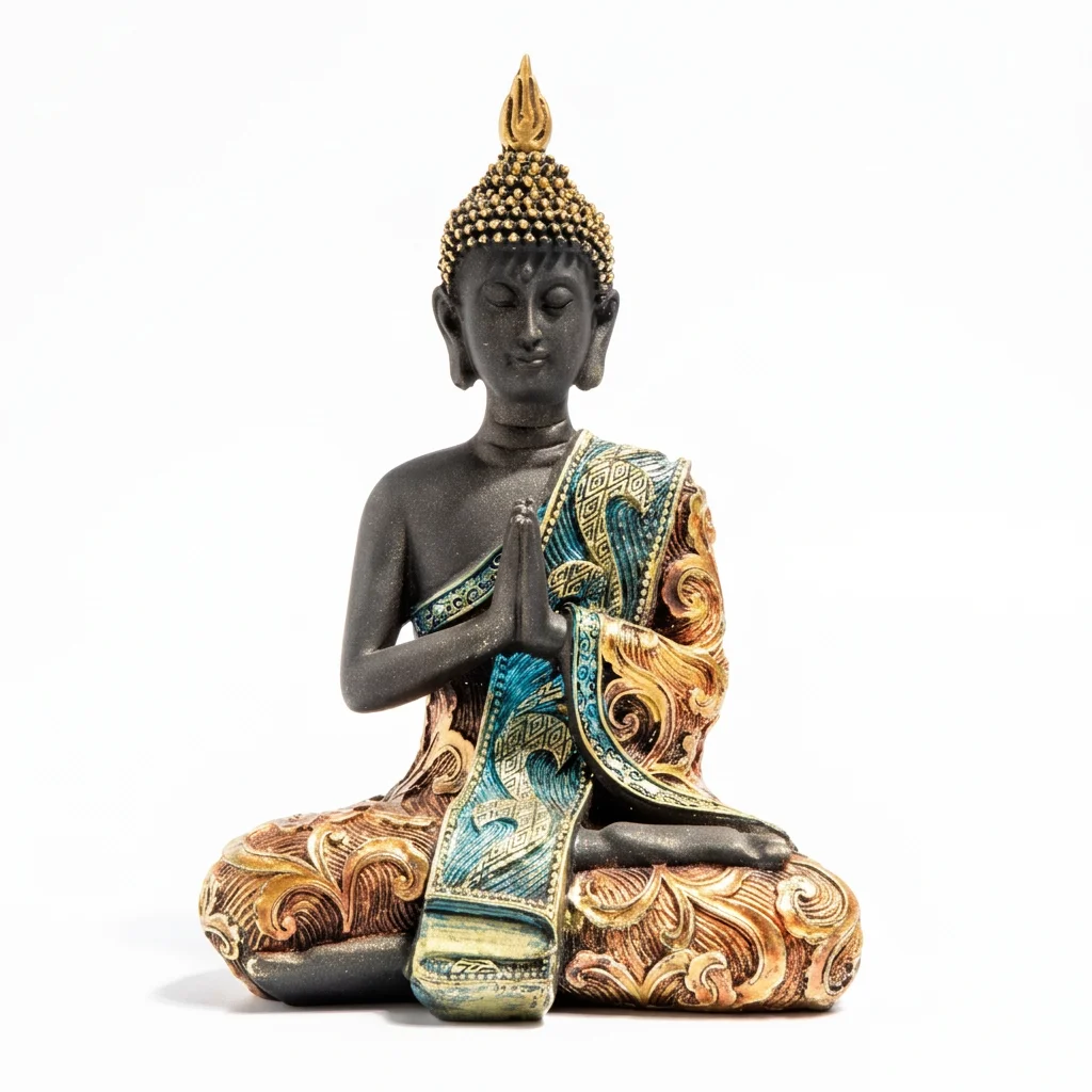 Thai Buddha Statue Resin Craft Home Decor Cultural Art Piece For Living Room And Meditation Space