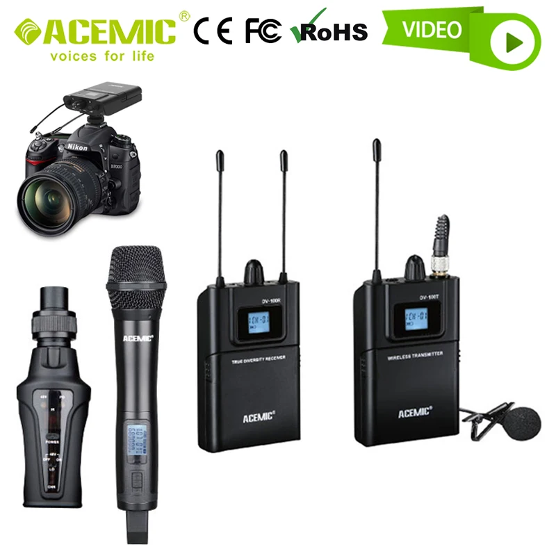 

Wireless DSLR Camera Microphone for Canon Sony Camcorder Recording YouTube Video Vlogging Lavalier External Radio System ACEMIC