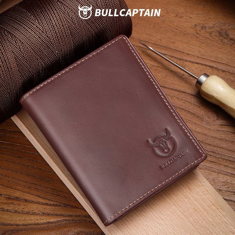 BULLCAPTAIN Large Capacity Genuine Leather Bifold Wallet Credit Card Holder for Men with 15 Card' Slots RFID Wallet