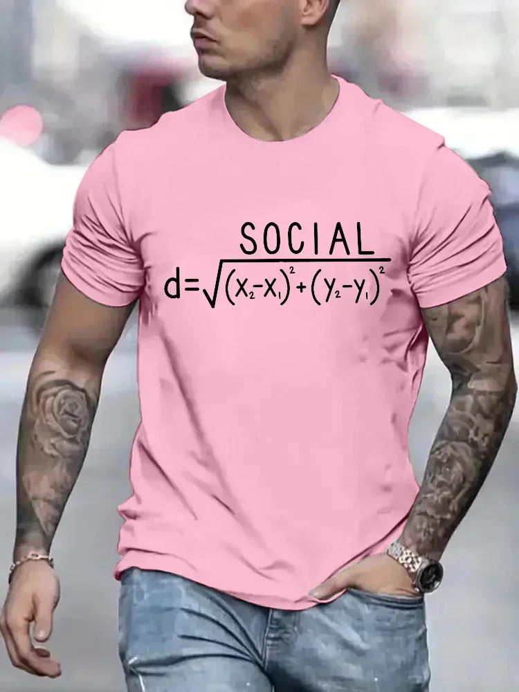 Social Distance Formula Funny Men T Shirt Tops Unisex Tshirts Oversized Male T-shirt Clothing Funny Math Jokes Tee Shirts Homme