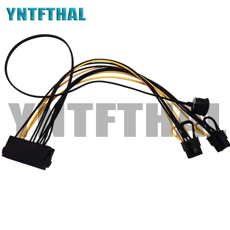 24Pin To 8 Pin (6+2 Pin)   On/Off Switch Cable PCIe 6Pin 8Pin Male to 24 Pin Cable