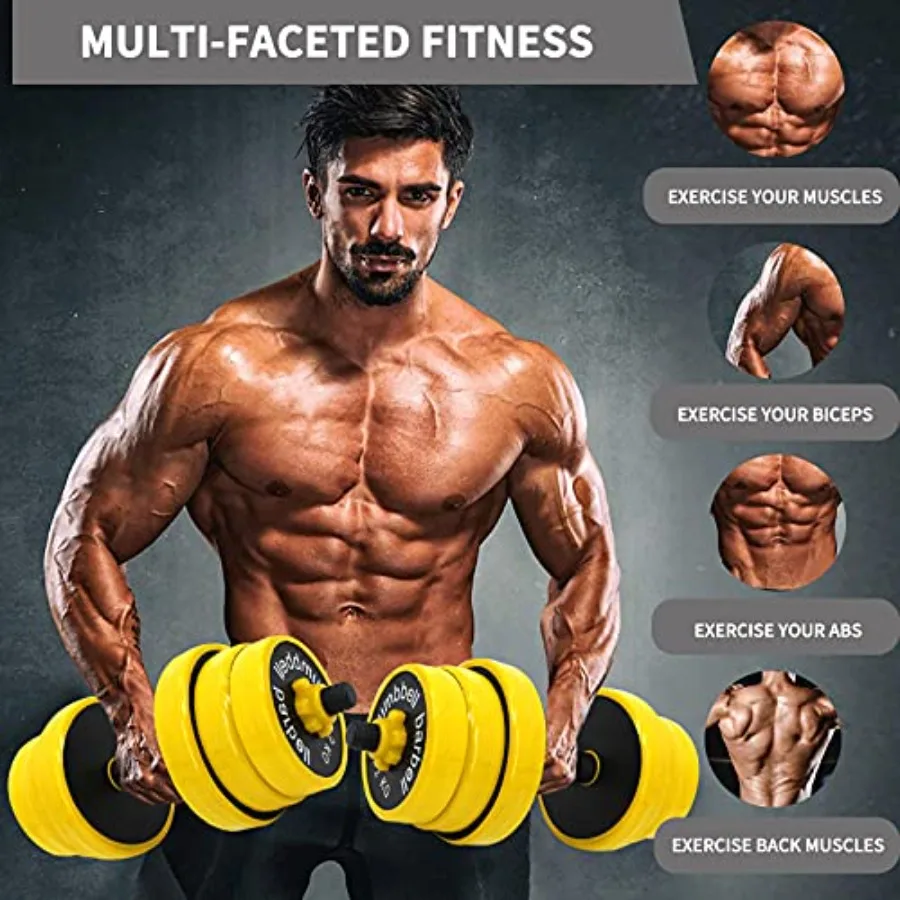 Adjustable Dumbbell Set for home gym use, cast iron core with neoprene coating, black and gray color, space-saving design and n