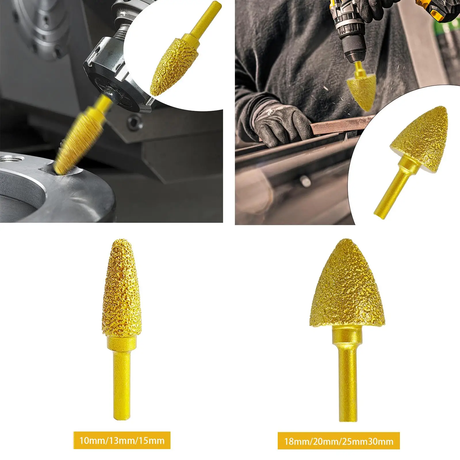 

Diamond Grinding Head Burr Drill Bit Grinding Bit Rotary Tool,Universal,6mm Shank Grinding Mounted Point for Metal Polishing