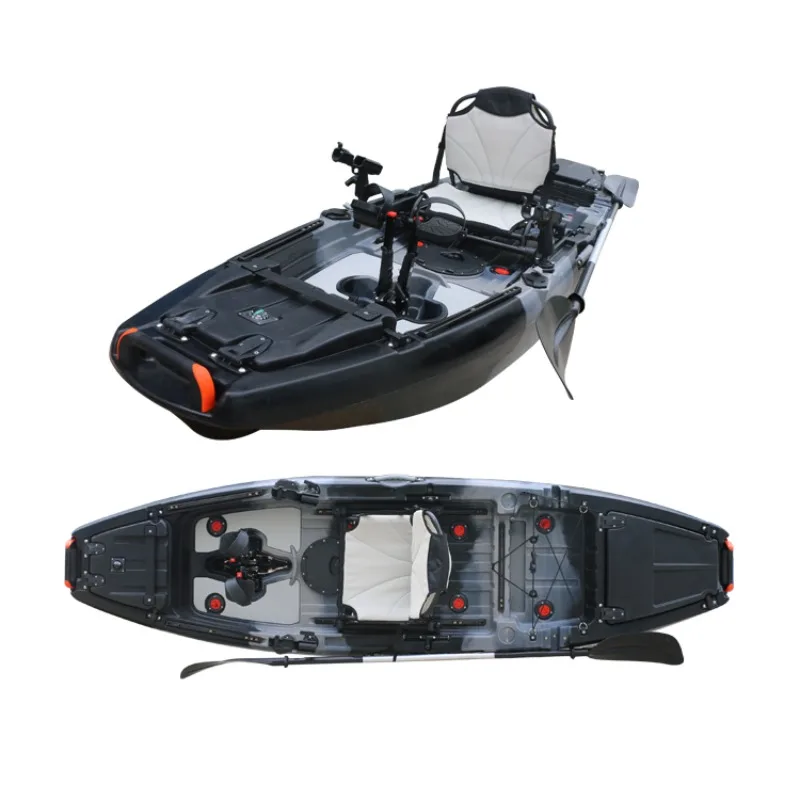 

10FT Pro Angler Foldable Fishing Kayak - Modular Plastic Watercraft with Motor, Comfortable for Long Trips