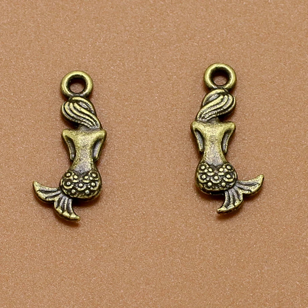 

20 Pcs Retro Mermaid Pendant Charm Jewelry Making Pendants Alloy Vintage DIY Charms