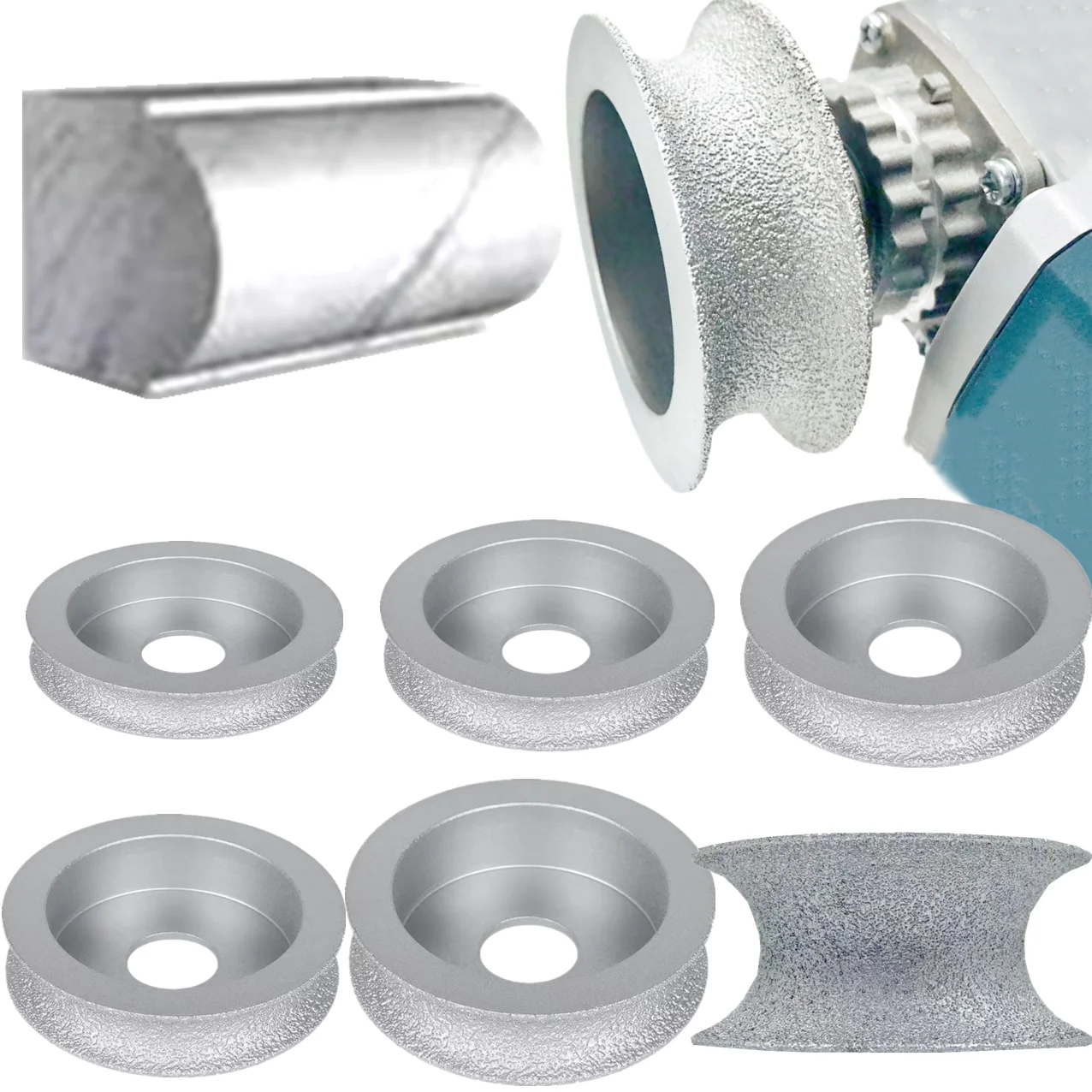 1pc Dia 74mm Round Wheel 10/15/20/25/30/35mm Vacuum Brazed Diamond Hand Profile Wheel Arbor Angle Grinder For Marble