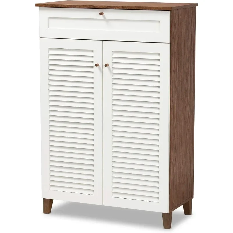 

Shoe Cabinets, White/Walnut