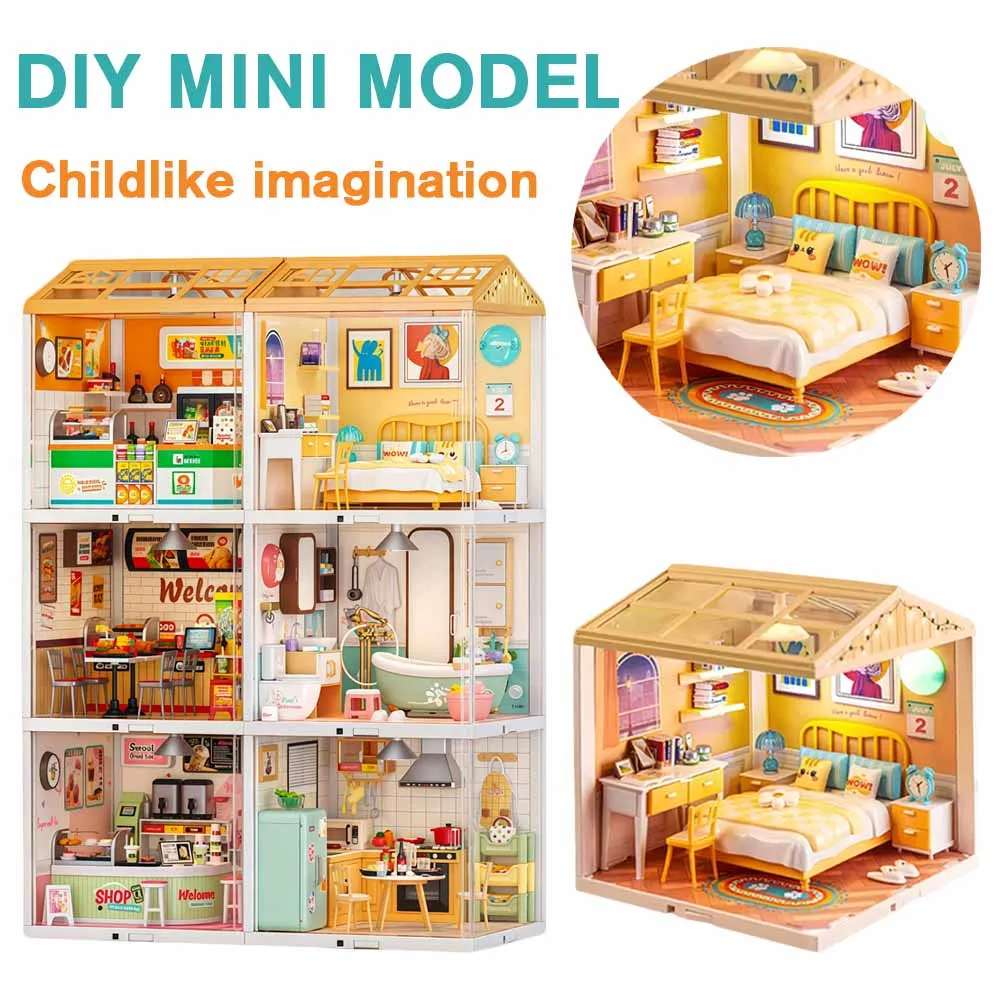 

DIY Fairy Tale Cottage House 3D Puzzle Mini Scene Model Educational Building Blocks Gift for Children Adults