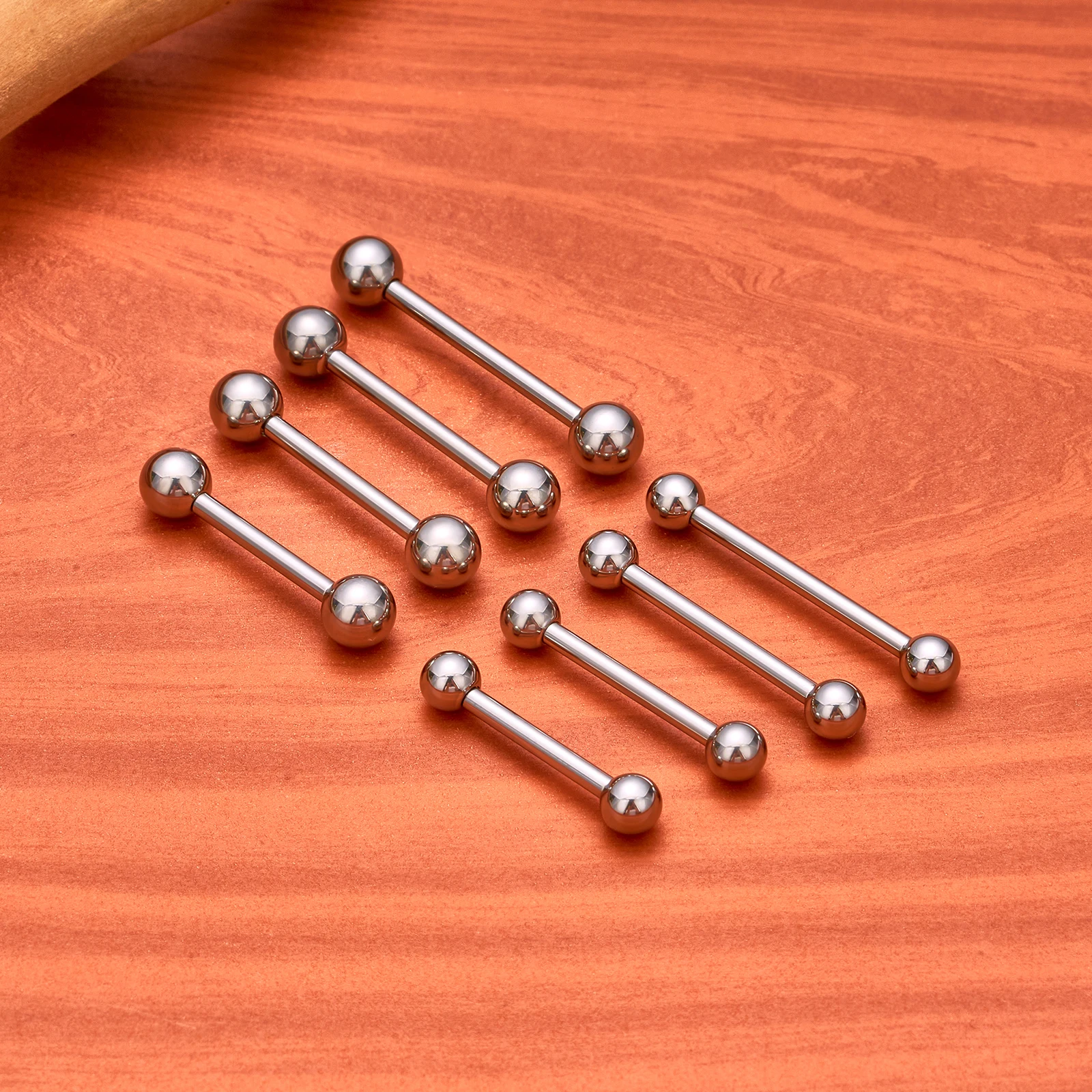 1/10 Stück Externer/Interner Gewinde-Piercing-Schmuck aus G23 Titan, 14G 16G, langer Industrial Barbell Ring, Zungenpiercing, sexy Barbell – Detail 11