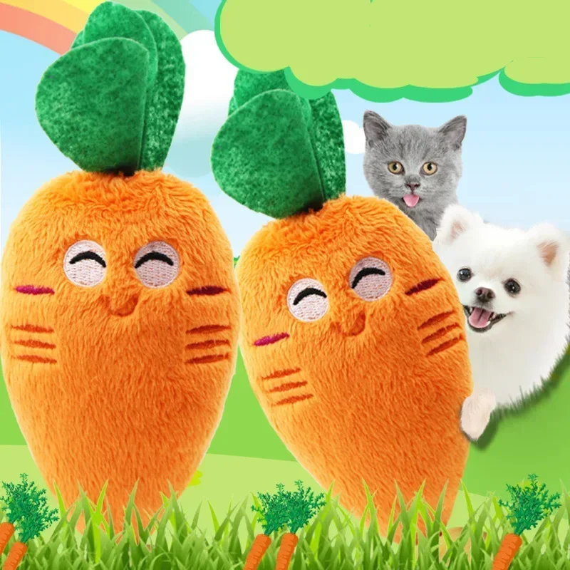 2024 New Mini Cartoon Stuffed Dog Vocal Toy Funny Fruit Shape Puppy Interactive Anti-bite Toy Pet Accessories Supplies