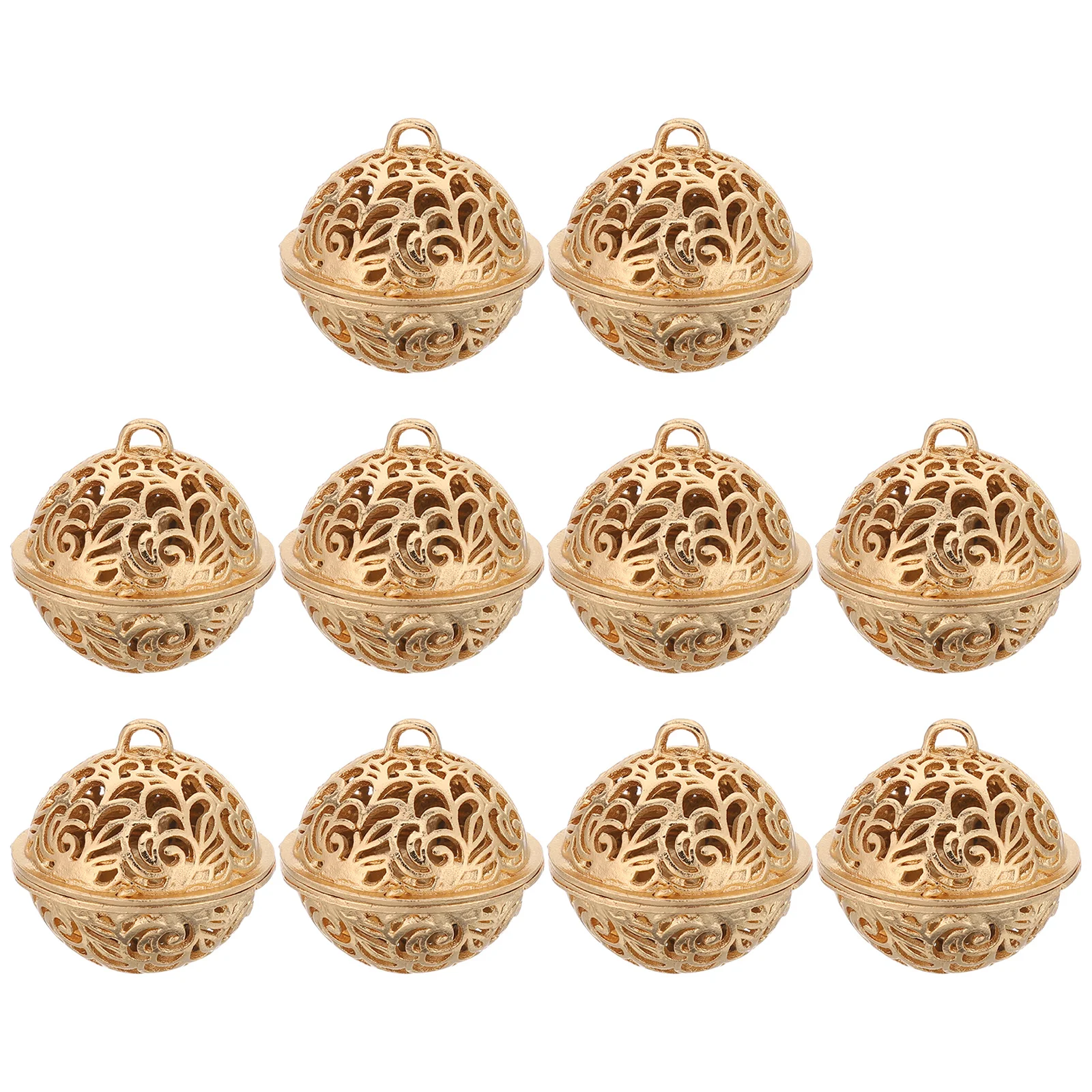 

10Pcs Hollow-Out Bells Retro Tin Alloy Electroplated Hollow Bells for DIY Craft Making Vintage Christmas Ornament Hanging Wind