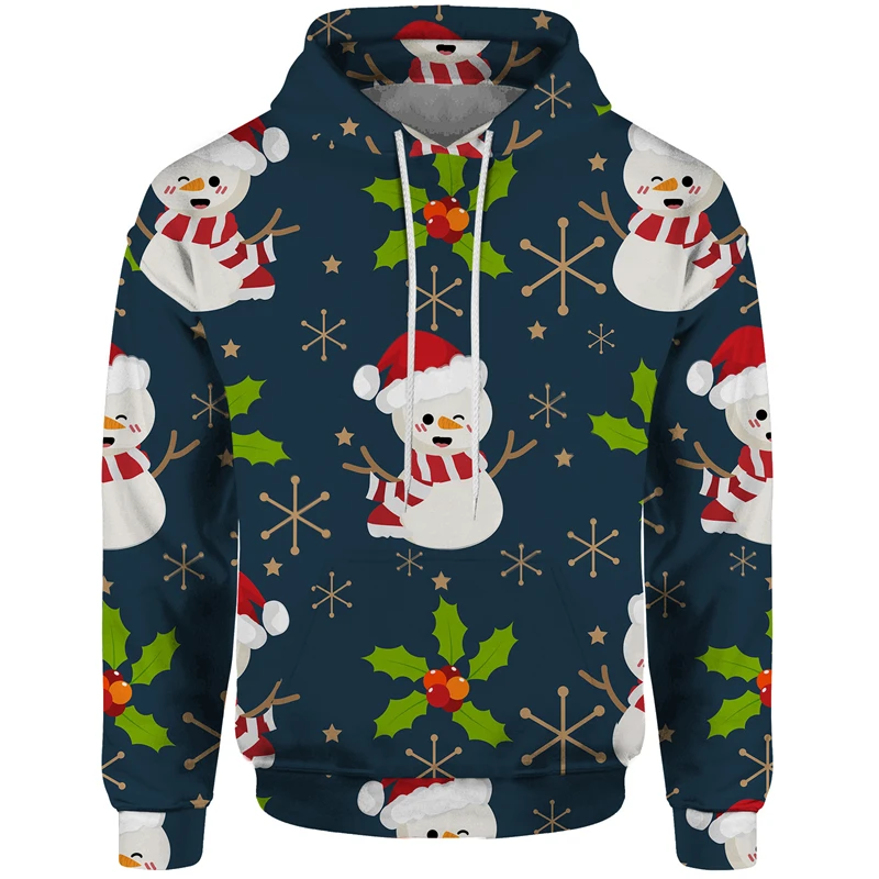 Snowman Christmas 3d Printed Hoody Male Sweatshirts Vintage Casual Children Hooded Pullovers 2024 New Fashion Casual Hoodies