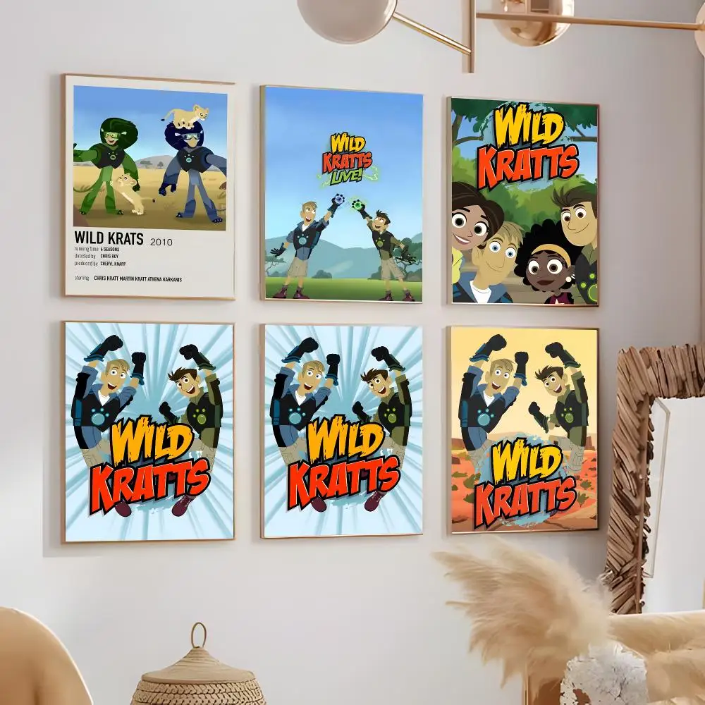 Animation Wildlife W-Wild Kratts Poster Peel-Off Wall Art Ornament, Living Room Bedroom, Young Home Decor Enthusiasts