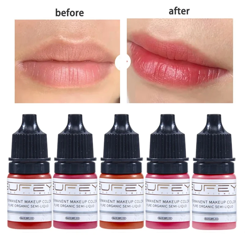 5ml Micropigmentation Pigments Lip Tint Eyebrow Tattoo Ink Natural Plant Permanent Makeup Eyeliner Microblading Pigment Supplies