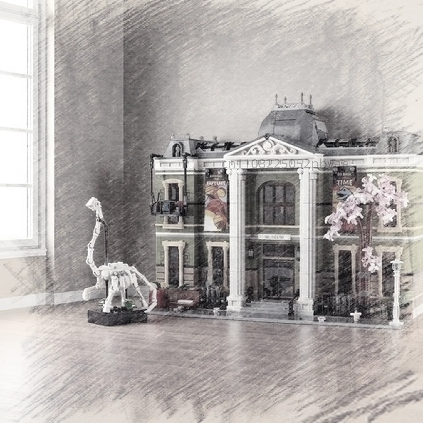 

2025 New History Museum set architectural street view Home decoration interior decoration assembly bricks toy Christmas gifts