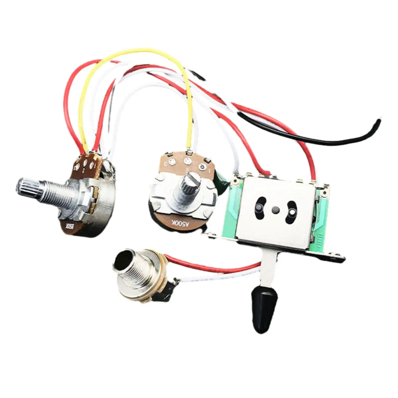 Electric Guitar Knob Replacement Pots Prewired Switch Set witch Volumes Tone Control with Jack Wiring Harness Kits 3/5 Way