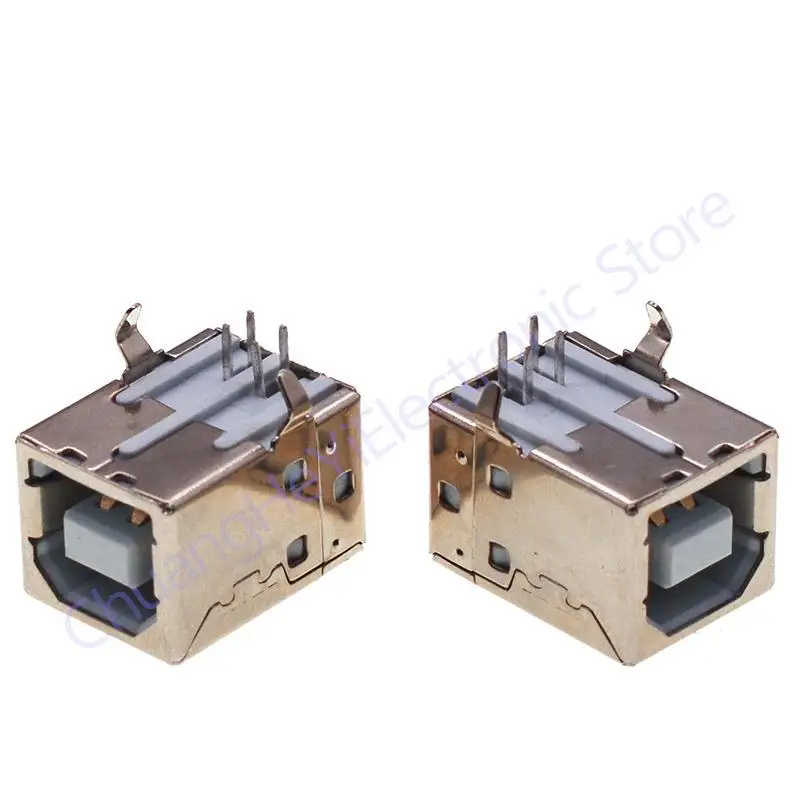 10Pcs Square USB socket usb B Type Female 90 degree PCB welding parent Connector For Printer Data