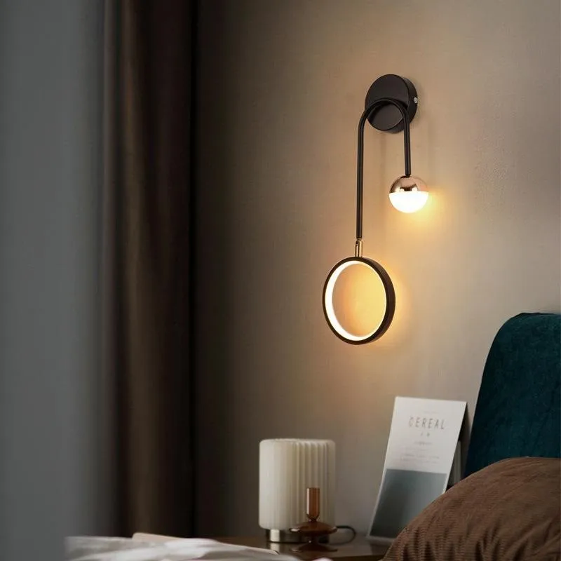 Lámpara de pared para cabecera, foco LED, iluminación de pared metálica, aplique de pared interior, lámpara para sala de estar, comedor, dormitorio, espejo, Lámpara