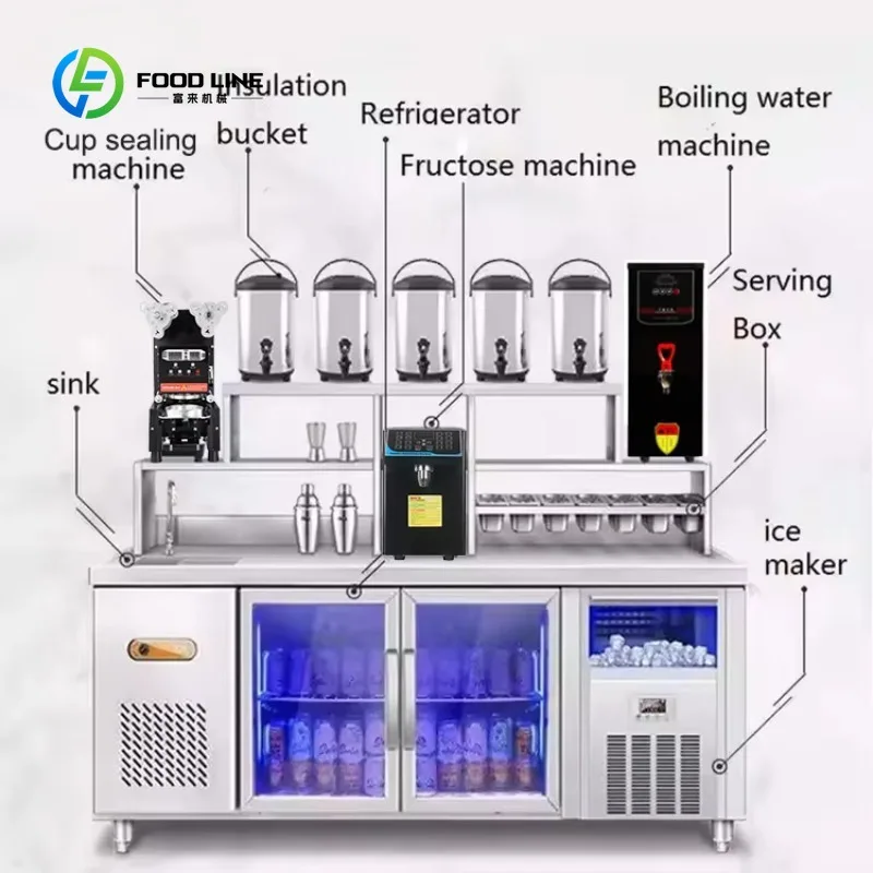 Customized Fully Automatic Equipment Bubble Tea Counter Popping Boba Machine Milk Tea Making Machine Wholesale Price