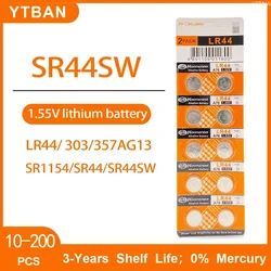 Pilas alcalinas de botón para reloj electrónico Rem, pila de botón AG13 de 10-100 piezas, 1,55 V AG 13 LR44 357 357A A76 L1154 GPA76