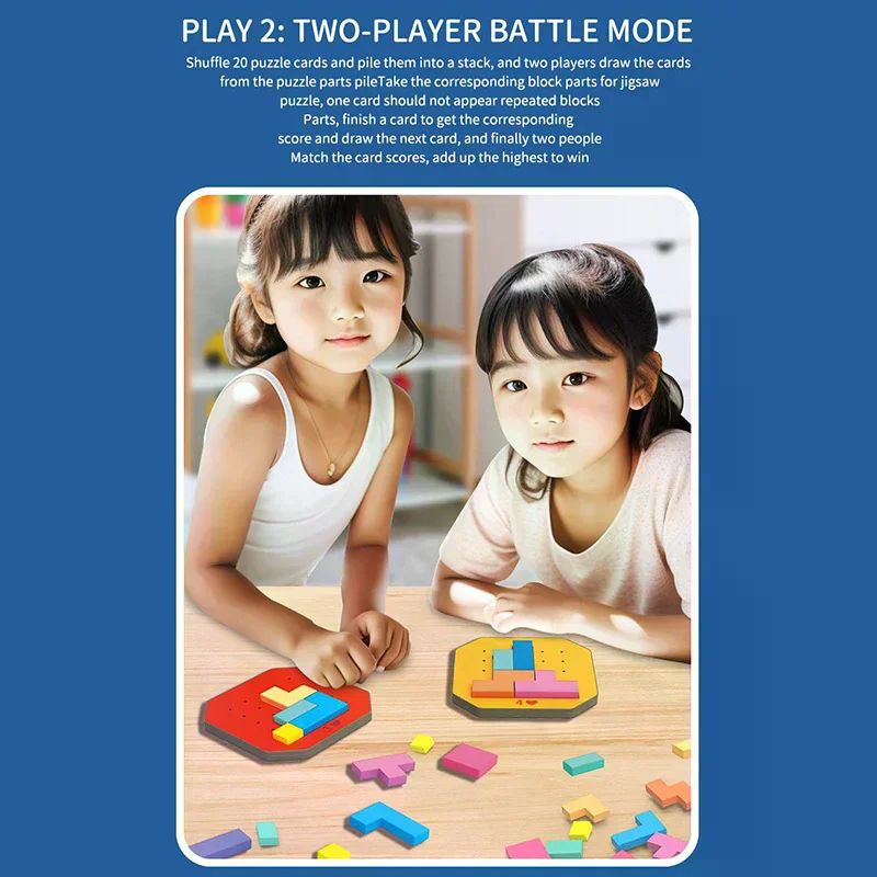 لعبة ألغاز الصور المقطوعة للأطفال، لعبة التفكير المنطقي الملونة، لعبة الرياضيات التعليمية من مونتيسوري للأطفال لتدريب الدماغ