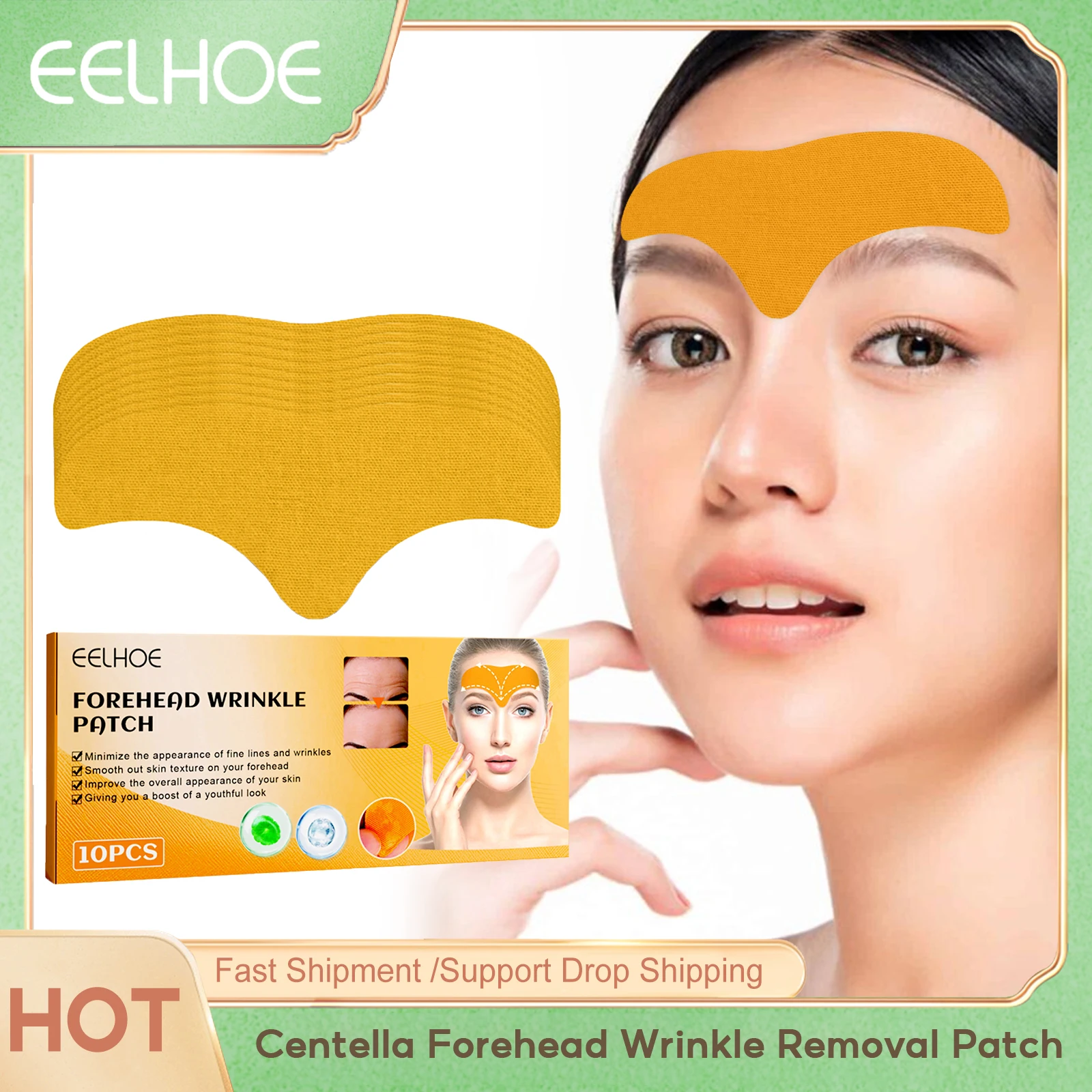 

Eelhoe Centella Forehead W-rinkle Removal Patch Deep Moisturizing Remove Fine Lines Keep Tighten Face Lifting Firming Mask Patch