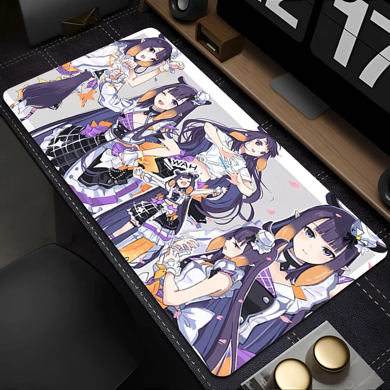 لوحة ماوس للكمبيوتر المحمول خزانة مكتب لوحة المفاتيح PC حصيرة مكتبية كبيرة لوحة ماوس غير قابلة للانزلاق H-hololive Ninomae Ina Nis وسادة مطاطية ممتدة