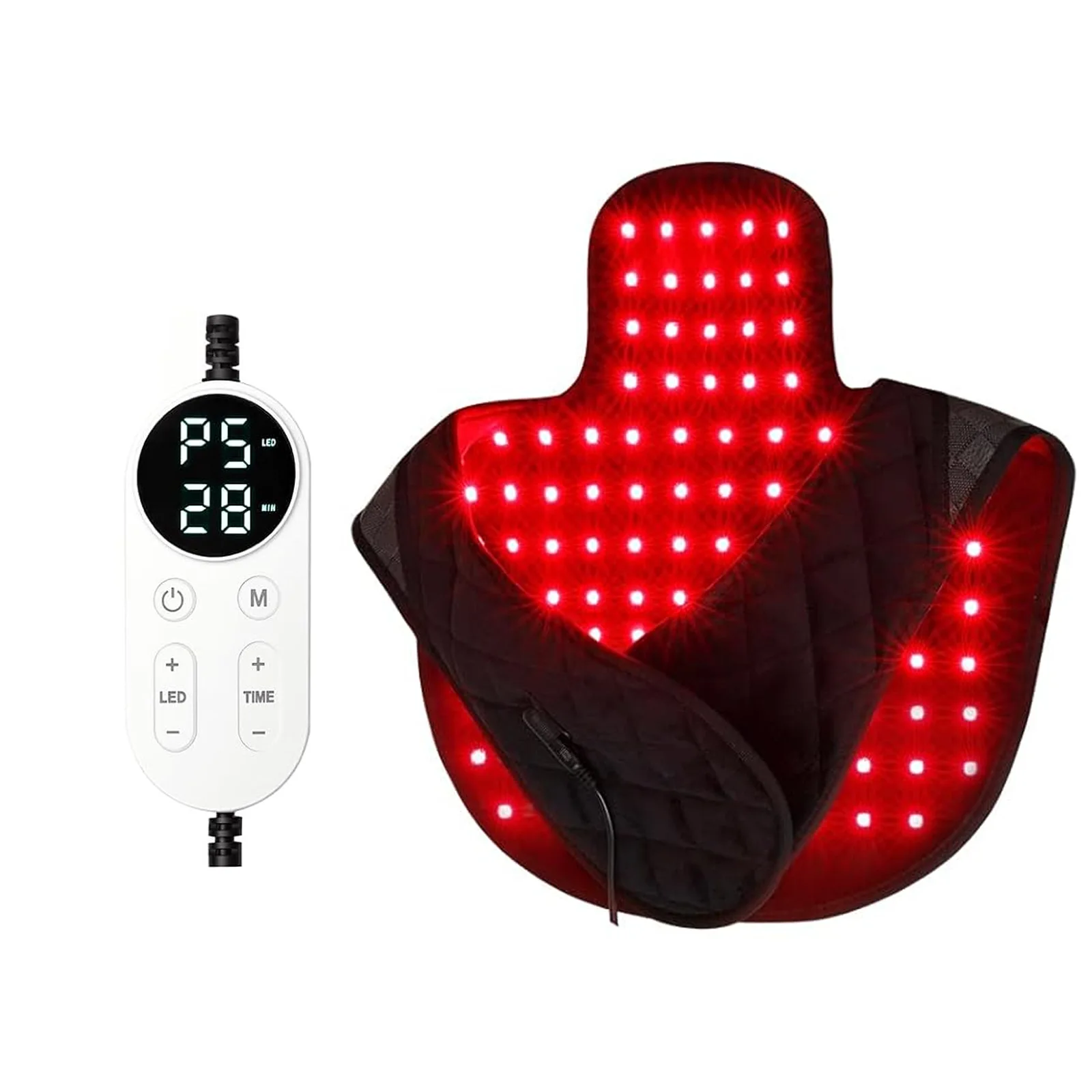 

Настраиваемые нагревательные накладки для плеч с красным светом, носимая инфракрасная шаль для спины и плеч с дальним и ближним инфракрасным излучением