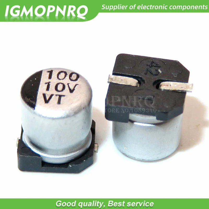 10pcs 10v100uf 6.3*5.4mm SMD aluminum electrolytic capacitor 100uf 10v 10v100uf -SMD