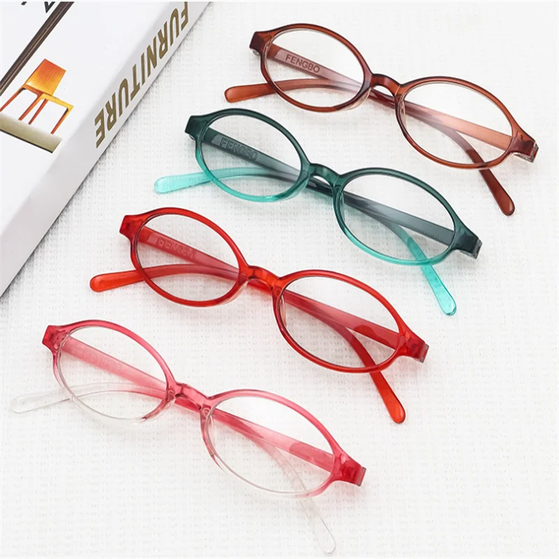 Stylish Small Eyeglasses Gradient Lens Shades Vintage Cycling Glasses Narrow Oval Eyewear Personality Youth Unisex Glasses