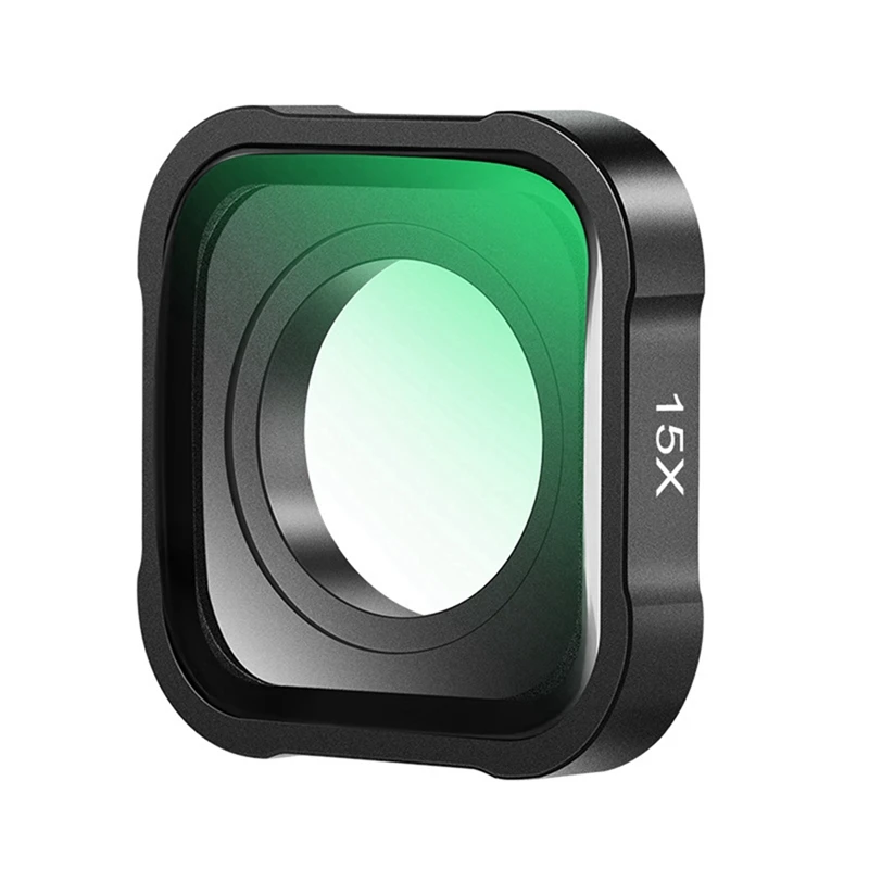 Lente macro 15x para câmera esportiva gopro hero, filtro de close-up, revestimento multicamadas antirreflexo, vidro óptico hd