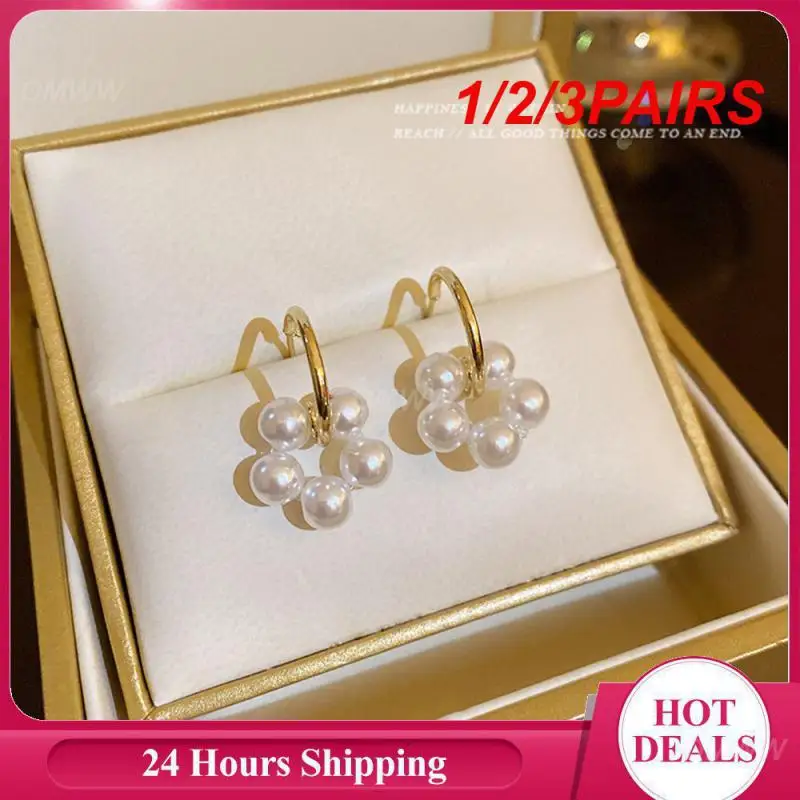 1/2/3PAIRS Fashion Earrings Retro Style Everlasting Unique Womens Handmade Jewelry Pearl Ear-rings Earrings Best Seller