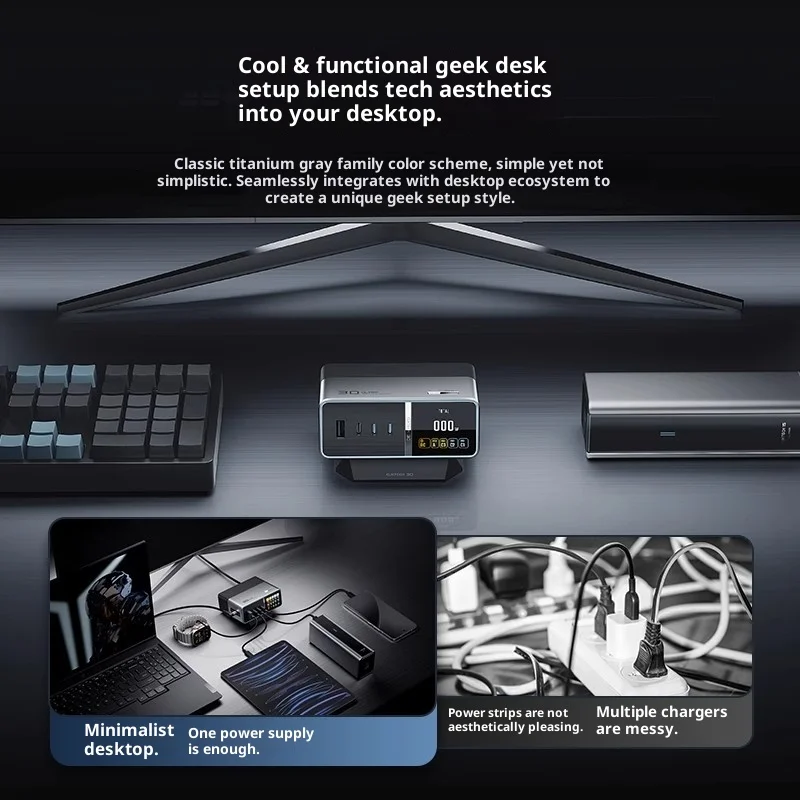 CUKTECH No.30 Ultra Charger Super Power Station Computer Mobile Phone Gallium Nitride Fast Charging Multi-port PD Plug Office