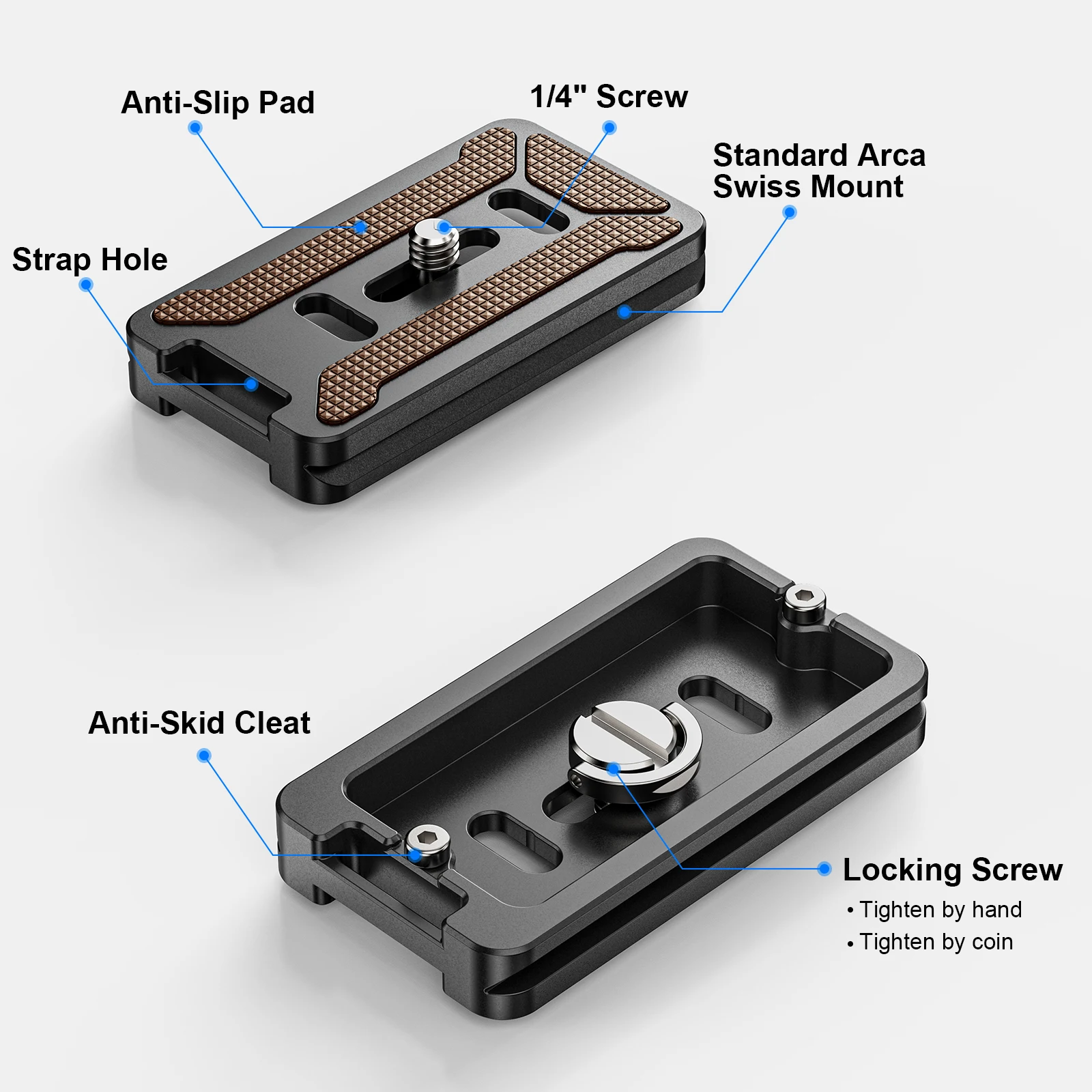 لوحة معدنية سريعة الإصدار Arca لوحة سويسرية WEYLLAN 60/70 مللي متر DQ60/70 ترايبود محول جبل لوحة لرأس ترايبود 1/4 "D-حلقة المسمار