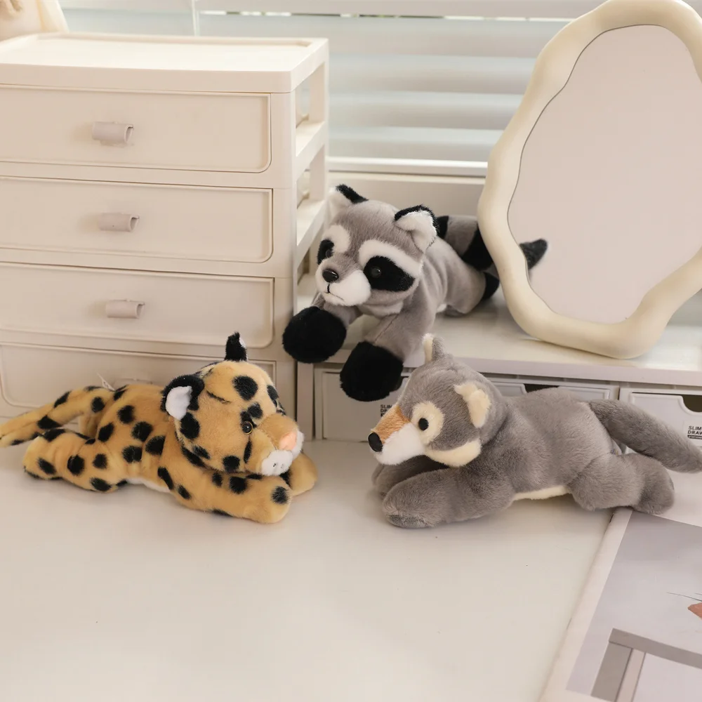 20CM Kawaii 현실적인 동물 인형 얼룩말 Sika 사슴 사자 플러시 장난감 어린이 생일 선물 고품질 동반자 선물