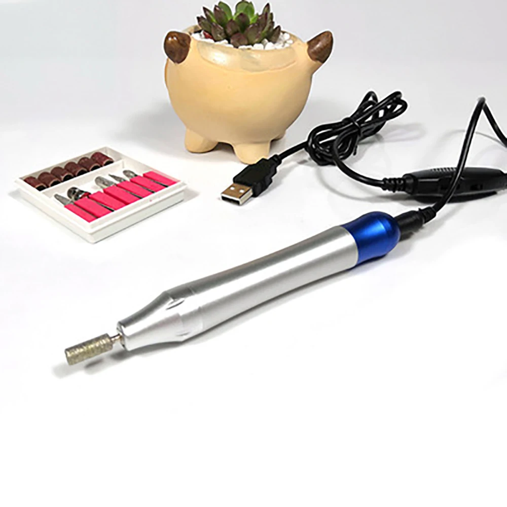 Simple Aluminum Alloy Pen Shape Nail Polish Mechanical and Electrical Grinding Machine Mini Portable Nail Polishing Machine