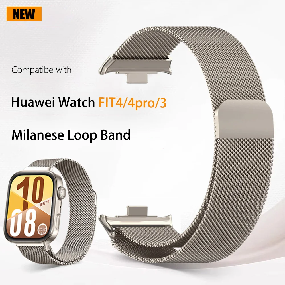New Milanese Loop Band For Huawei Watch FIT 4 pro-Fit 4 Strap Magnetic stainless steel correa for Huawei Fit 3 bands Accessorie