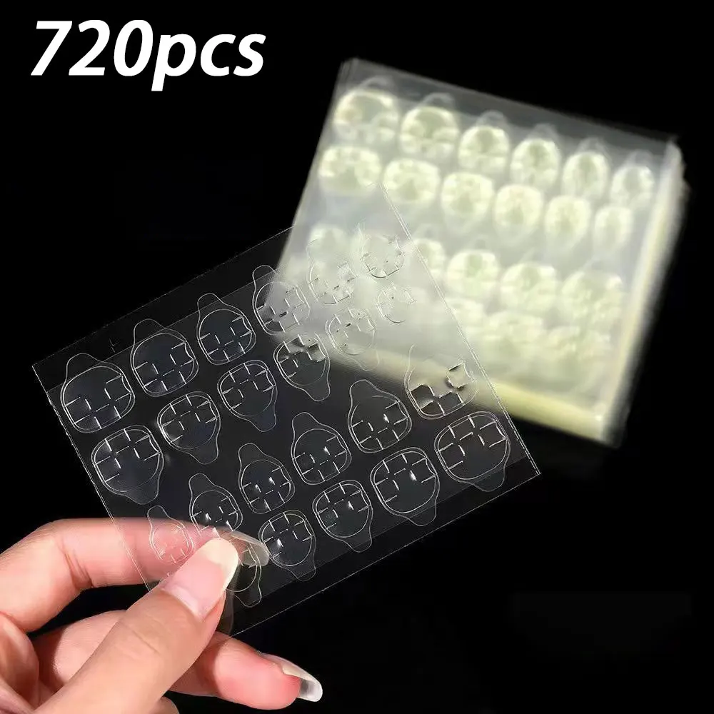 

480/720pcs Double Sided Adhesive Tape Glue for Wearable False Nails Removable Clear Jelly Tabs Press on Nails Sticky Tape Glue