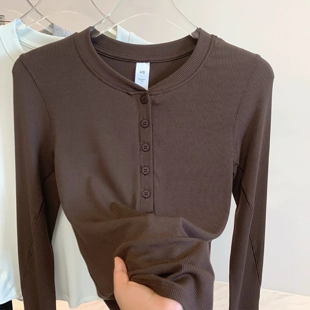 Women's Sports Top, Pilates Yoga Long-Sleeve Running Training Fitness T-Shirt, Tight-Fitting and Slimming
