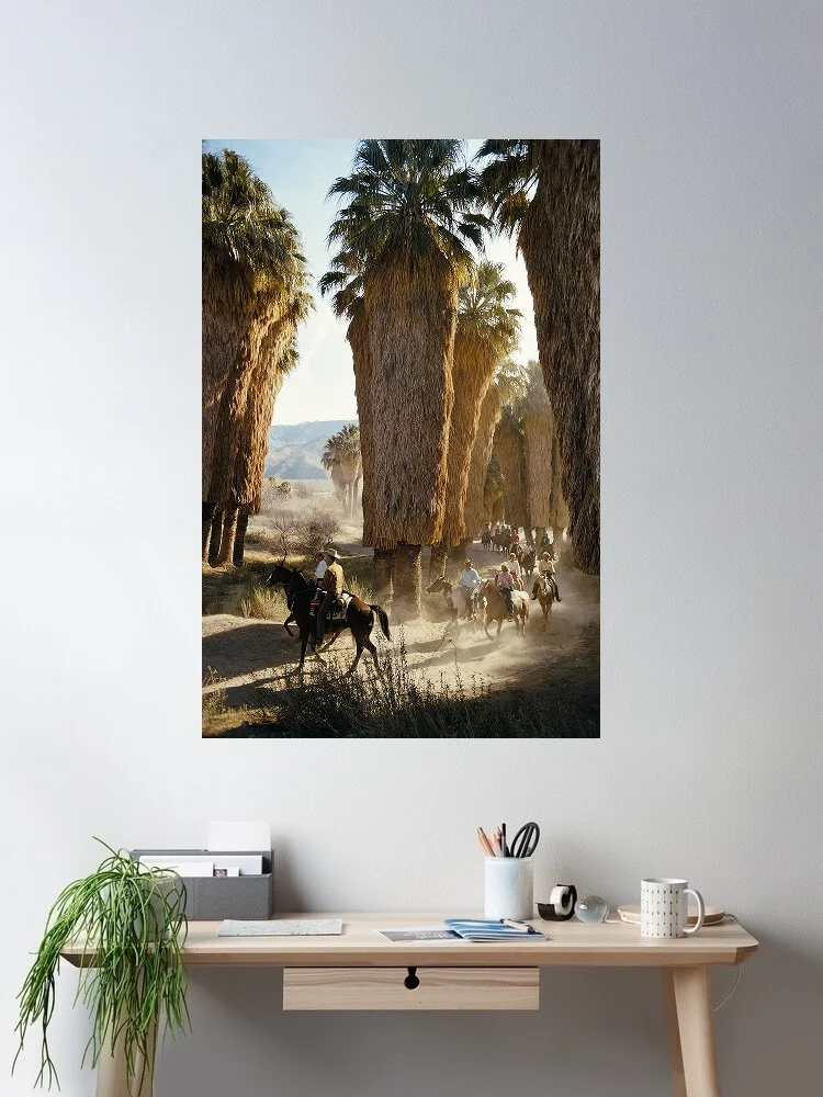 Slim Aarons Palm Springs Riders, 1970 - Desert Landscapes in Southern California Hills, Print Canvas Poster, Home Wall Decor