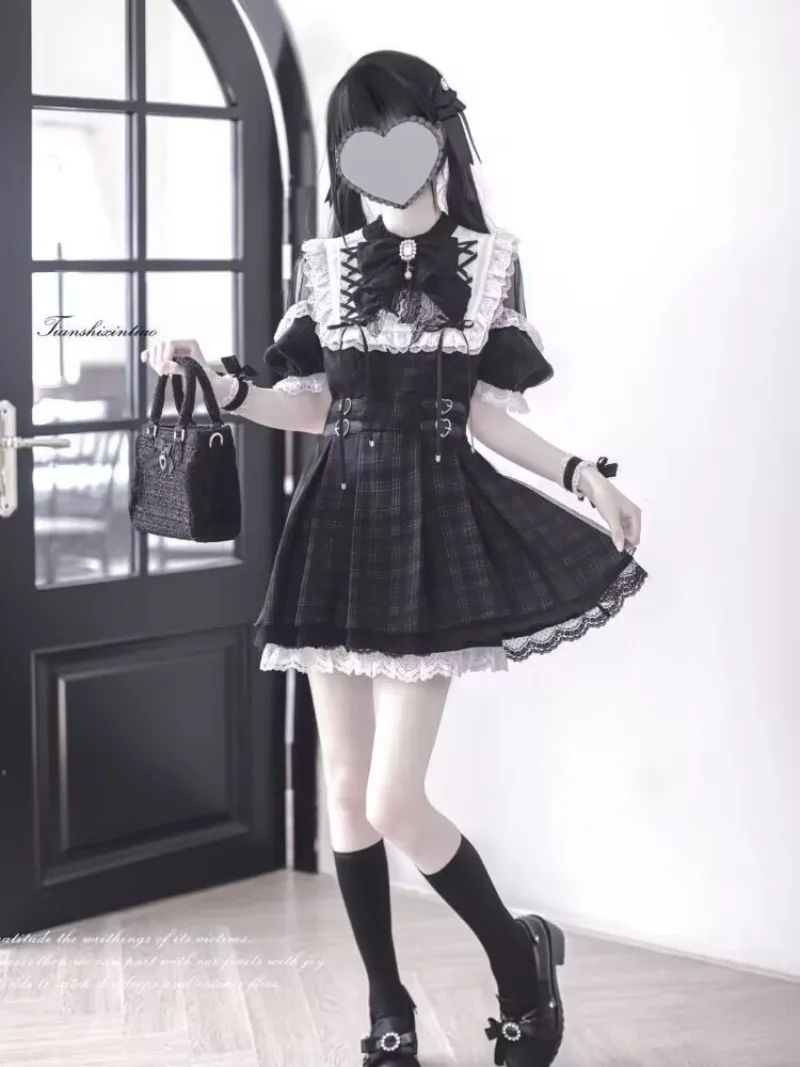 Preppy Style Bow Patchwork Y2k robe femmes mode épaules nues Mini robes de soirée femme Hepburn Chic mince mince robe d'été