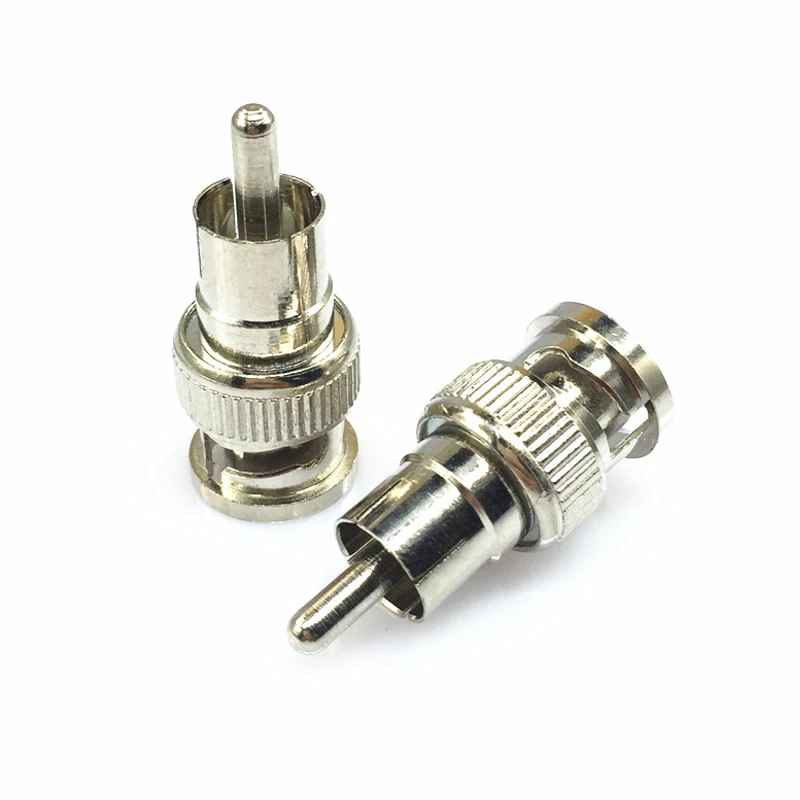 2pcs Surveillance Video BNC Male to lotus Head Conversion Head BNC Male to AV Male Head Q9 to RCA Adapter