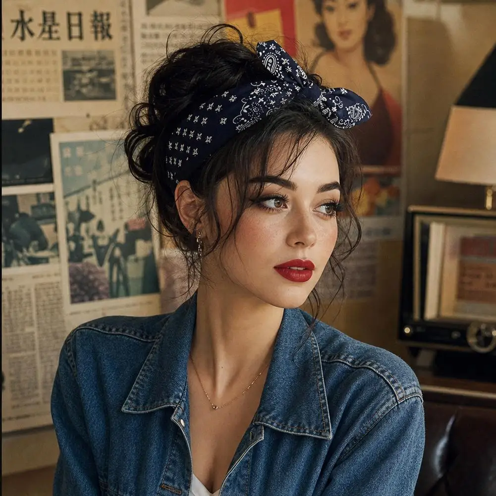 Boho Knotted Headbands for Women Trendy Women Hair Accessories Wide Head Bands Non Slip Headwrap Yoga Running Sports Hairdband