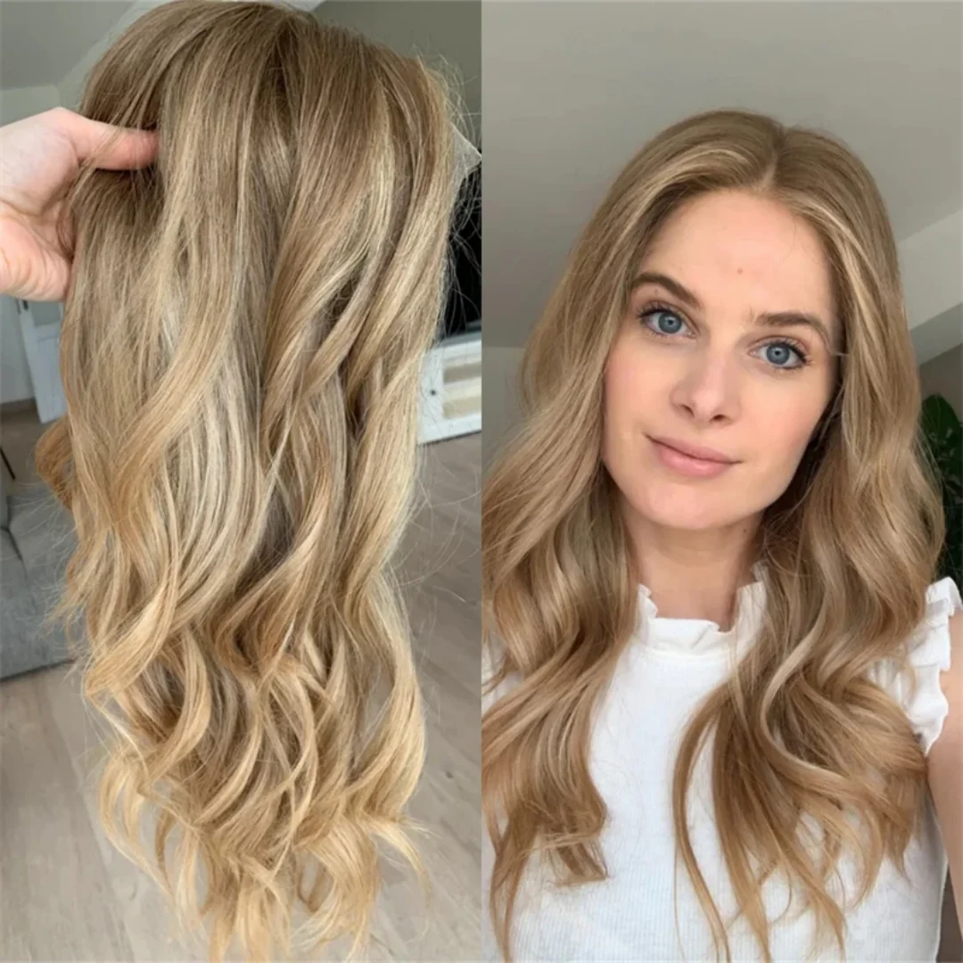 

Soft Ombre Blond Wave Hair 150 density and 13×4 100%human hair wig lace front wig, with baby hair pre plucked
