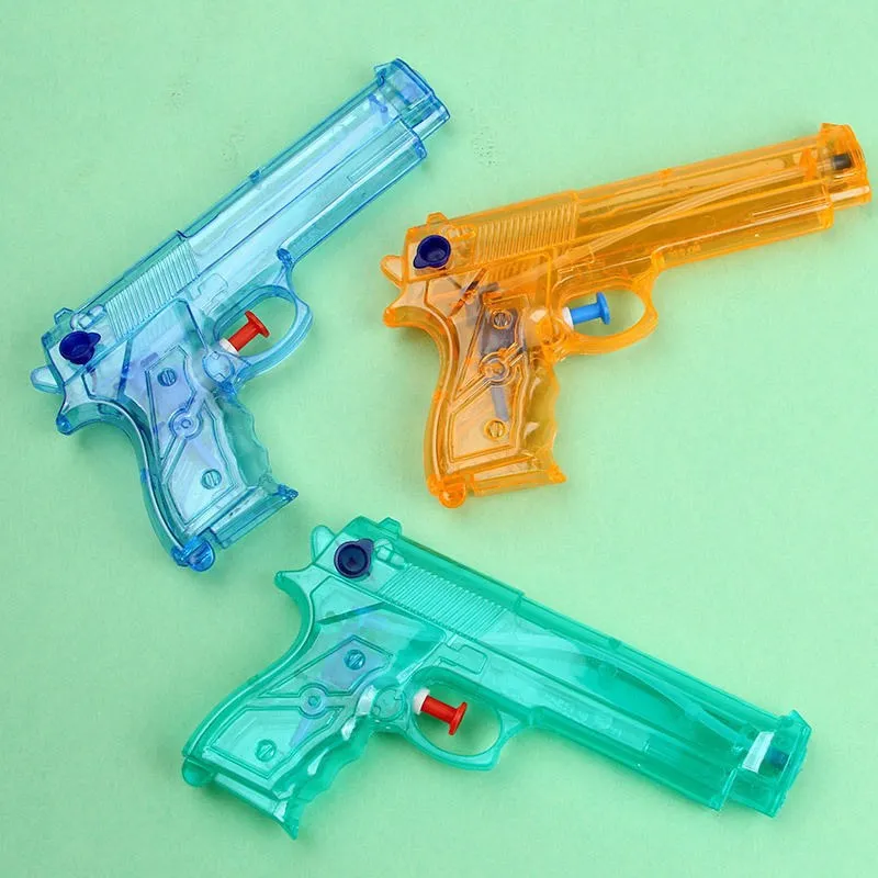 Pequena pistola de água transparente para crianças, brinquedo retro, água pulverizadora para crianças de 5 anos, nostálgico nostálgico